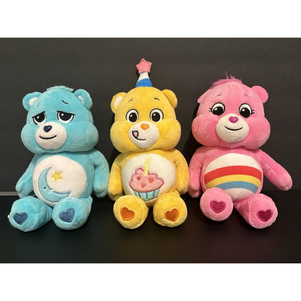 Lot Of 3 Care Bears Plush 10inch Toys
